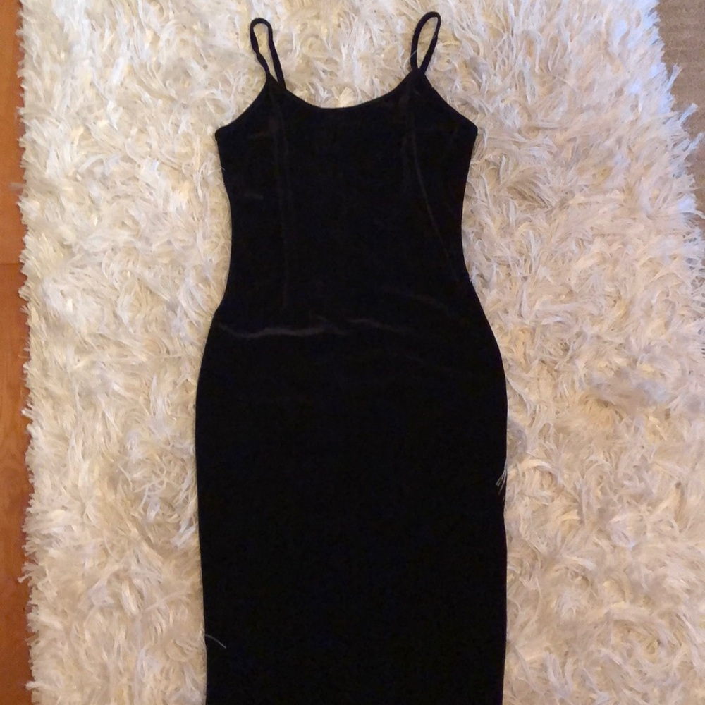 n:PHILANTHROPY black velvet midi dress